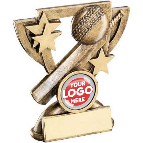 Personalised Cricket Bat, Ball and Stars Trophy