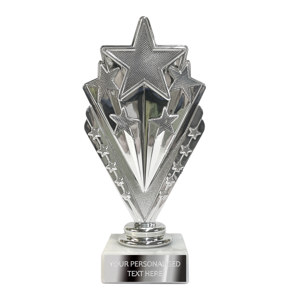 Silver Star Trophy on Marble Stand (1105B)