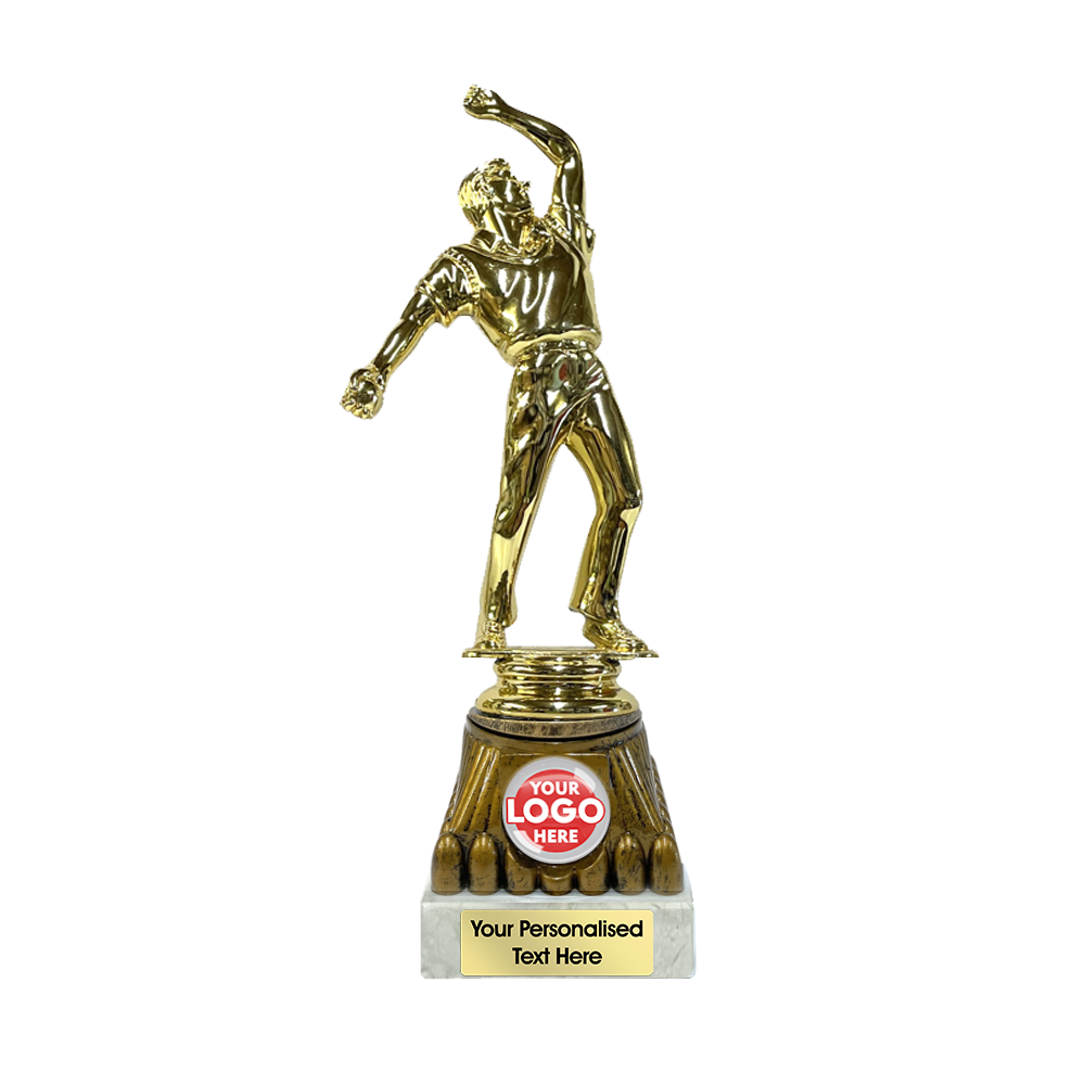 Golden Bowler Trophy Award on Bronze and Marble Stand (1156A/B/C) BW Trophies