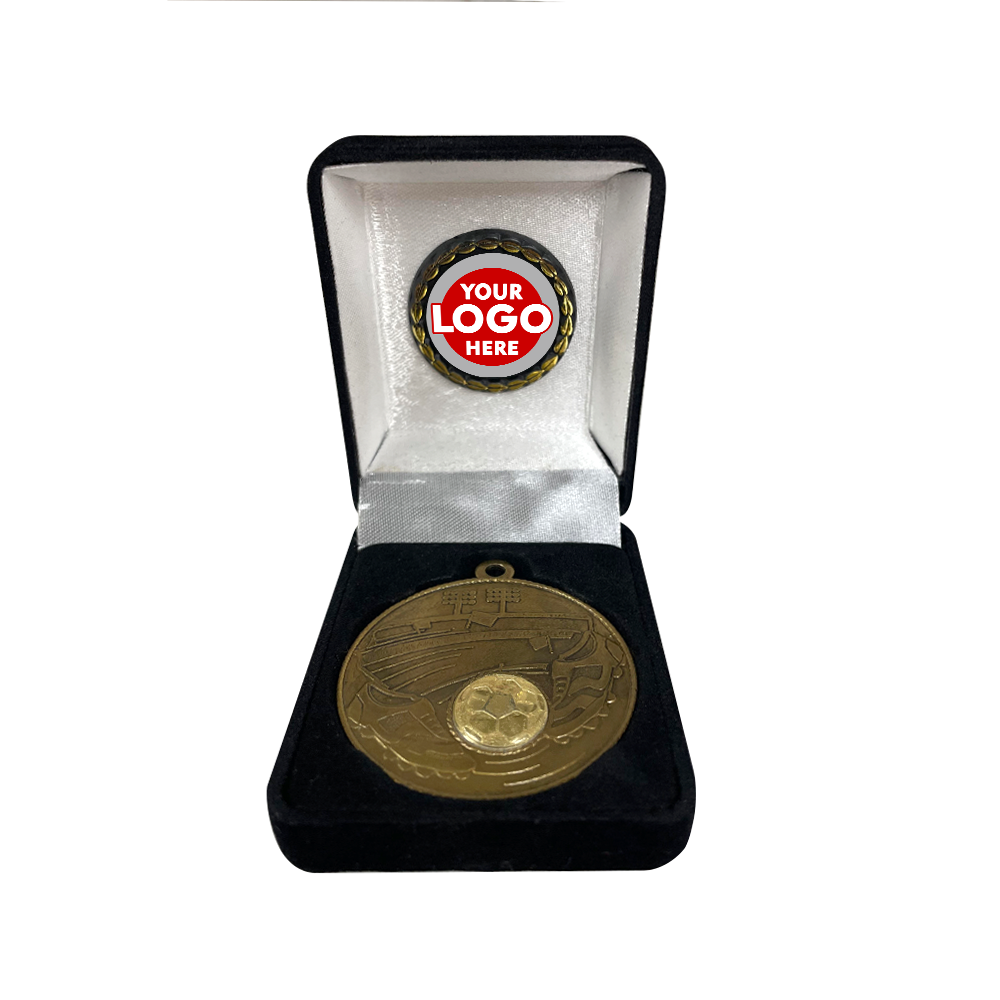 Football Medal in Stylish Velvet Gift Box BW Trophies