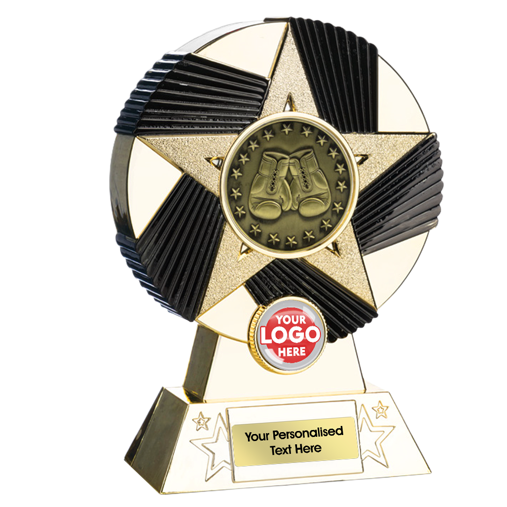 Gold & Black Boxing Star Trophy (2454B/C/D) BW Trophies