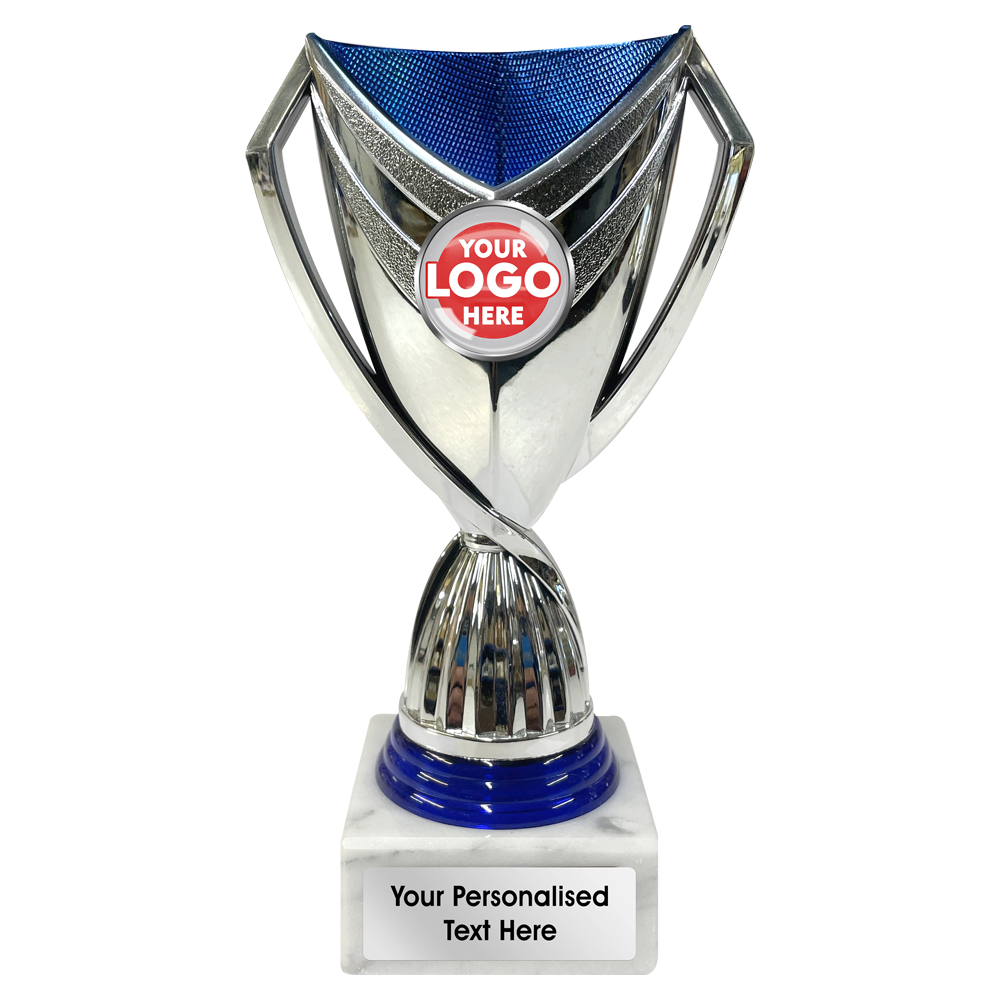 Silver & Blue Trophy Cup (297/8/9B) BW Trophies