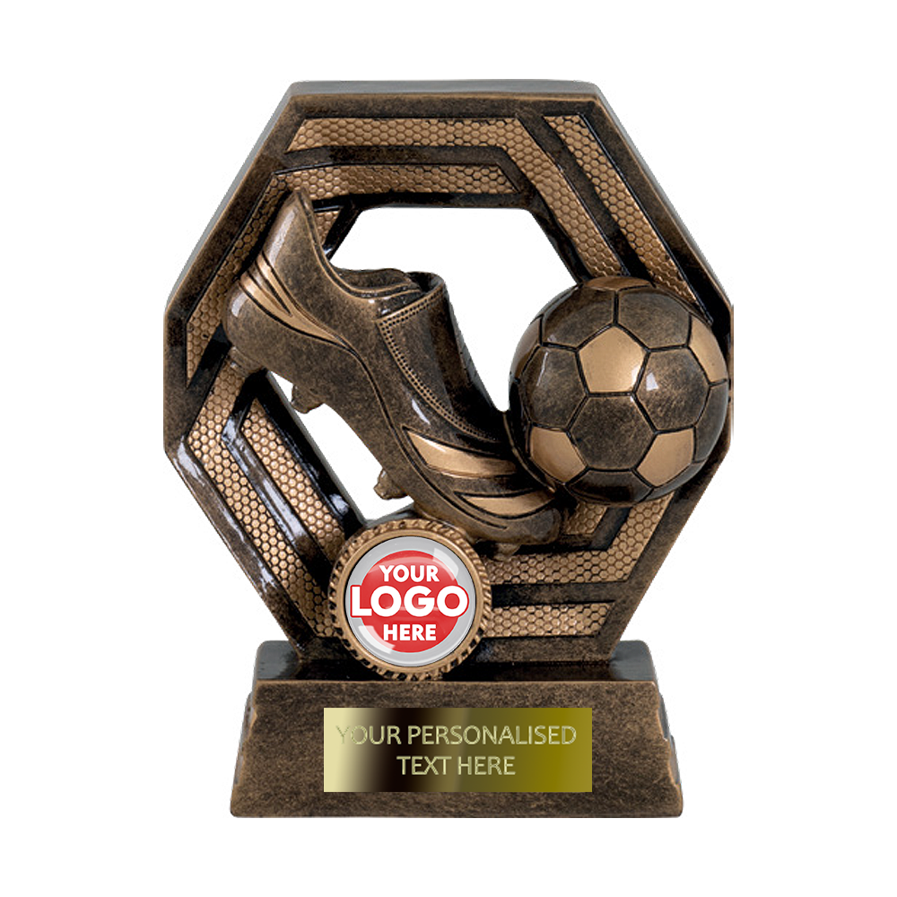 IO - Boot Kicking a Ball Trophy Award (RFTI1305AGG) BW Trophies