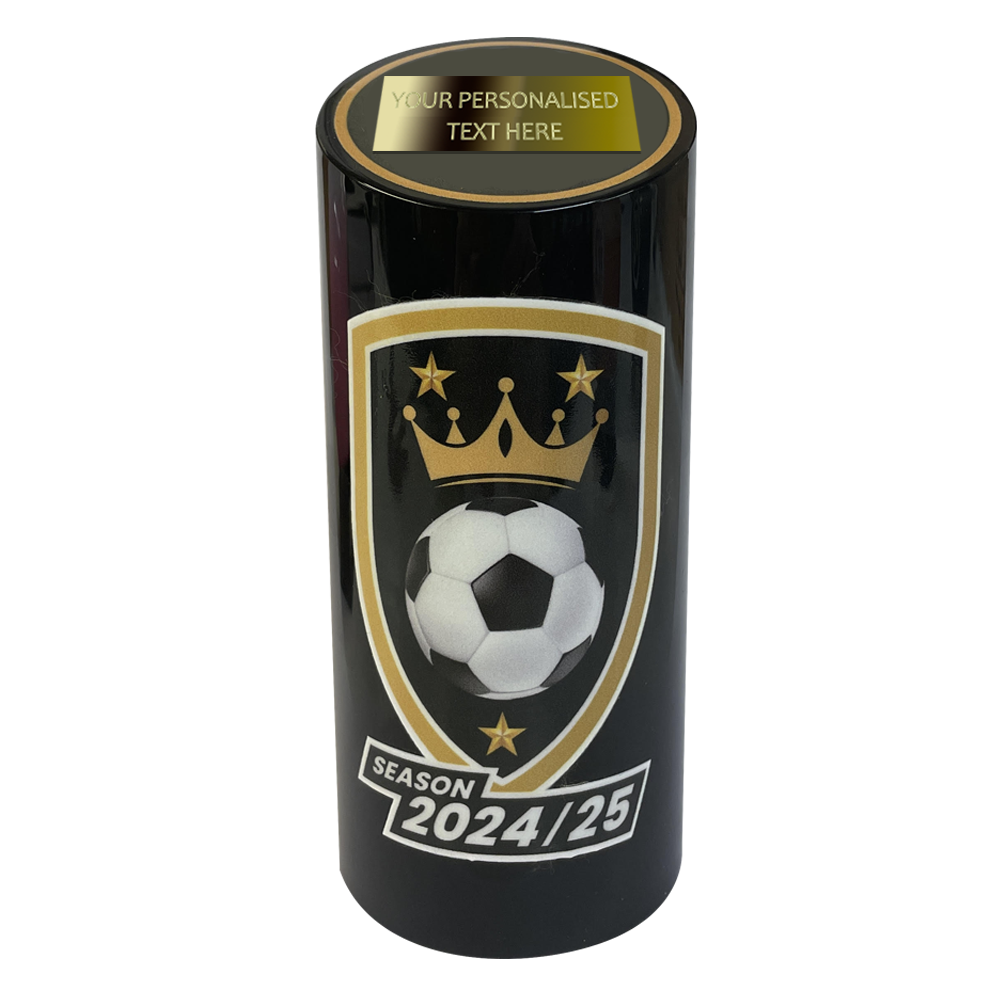 Black Football Cylindrical Multicolour Trophy 4000C BW Trophies