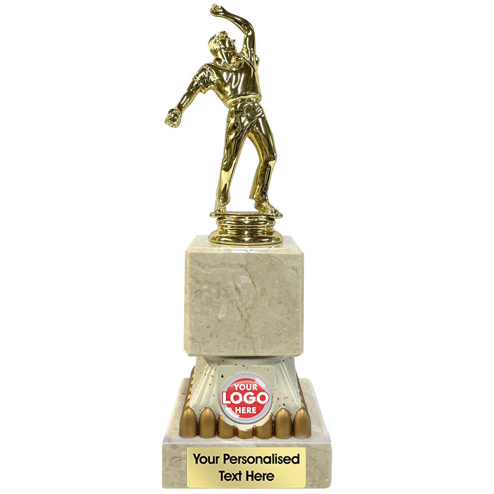 Golden Batsman/Bowler Trophy Award on heavy Marble Stand (899A) BW Trophies