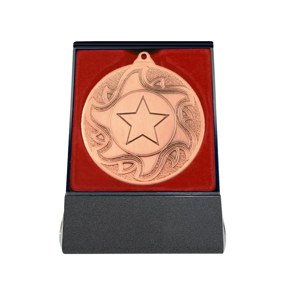 Multi-choice Medal in Red Flipover Box BW Trophies