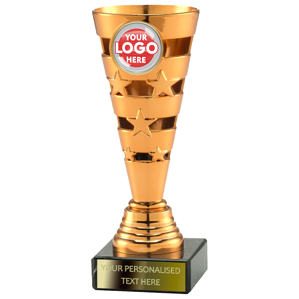 Trophy Cup with Circular Logo Insert in Gold/Silver/Bronze (SET34601/2/3A) BW Trophies