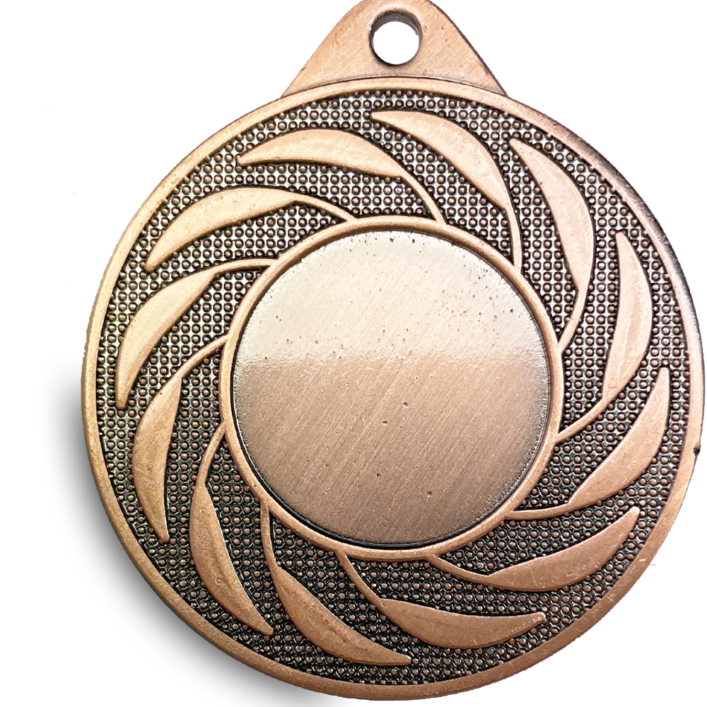 Spinner Design Medal with Flat Logo Sticker BW Trophies