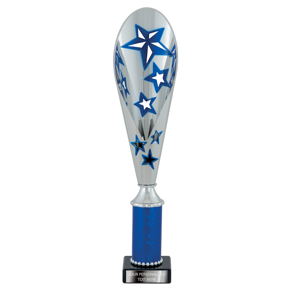 Silver & Blue Multi-purpose Trophy with Stars (2373A/B/C/D) BW Trophies