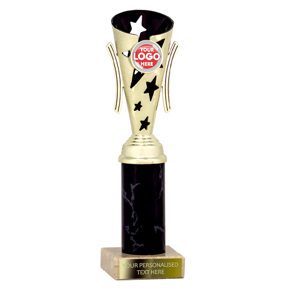 Gold & Black Star Design Tube Trophy (1964A/B/C/D) BW Trophies