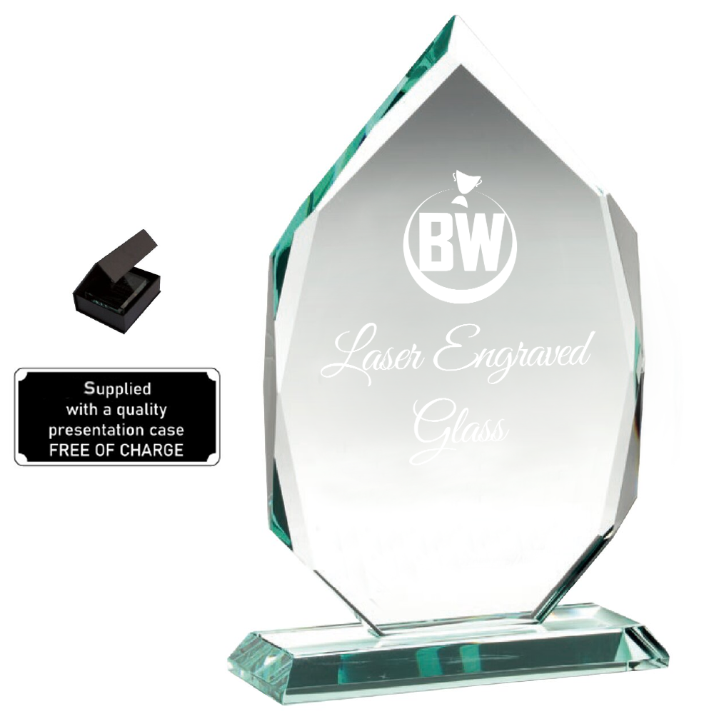 Solid High Quality Lasered Jade Glass (JBG1045A/B/C) BW Trophies