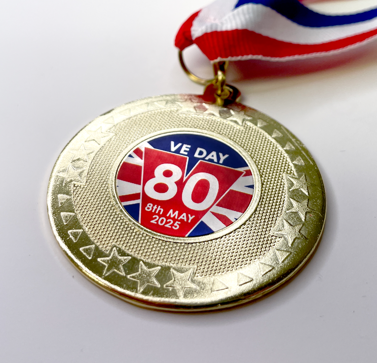 VE DAY Star Edge 50mm Medal to honour the 80th anniversary of VE Day 8th May 1945 BW Trophies