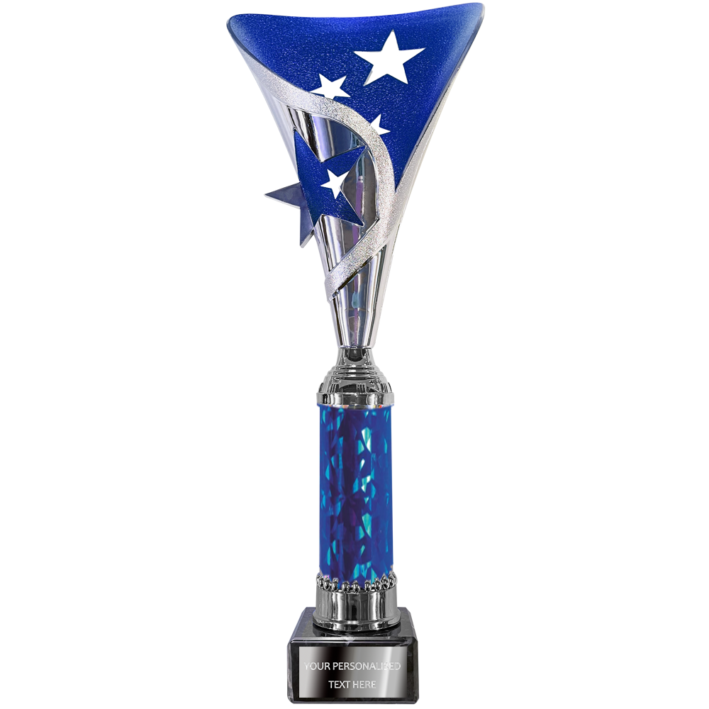 Silver/Blue Multipurpose Trophy Featuring Stars (2400A/B/C/D) BW Trophies