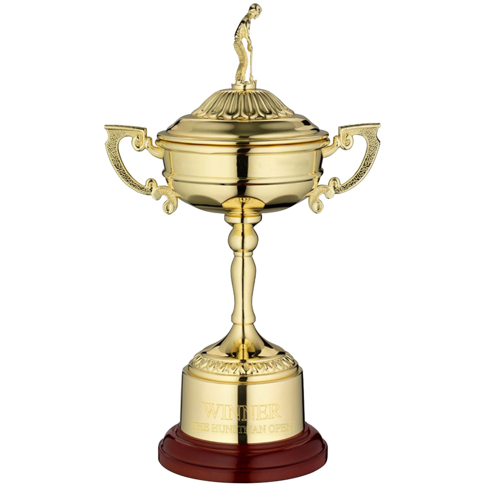 Golden Golf Trophy Cup with Engraving Option (RC01G) BW Trophies