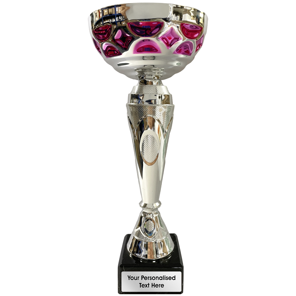 Silver Cup with Pink Decorations (ET437152B/D/F) BW Trophies