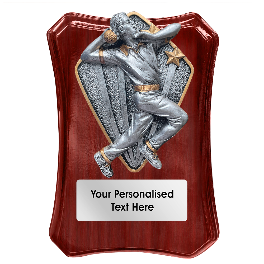 Cricket Wooden Trophy Shield with Diamond Disc Choice (FWP79R)