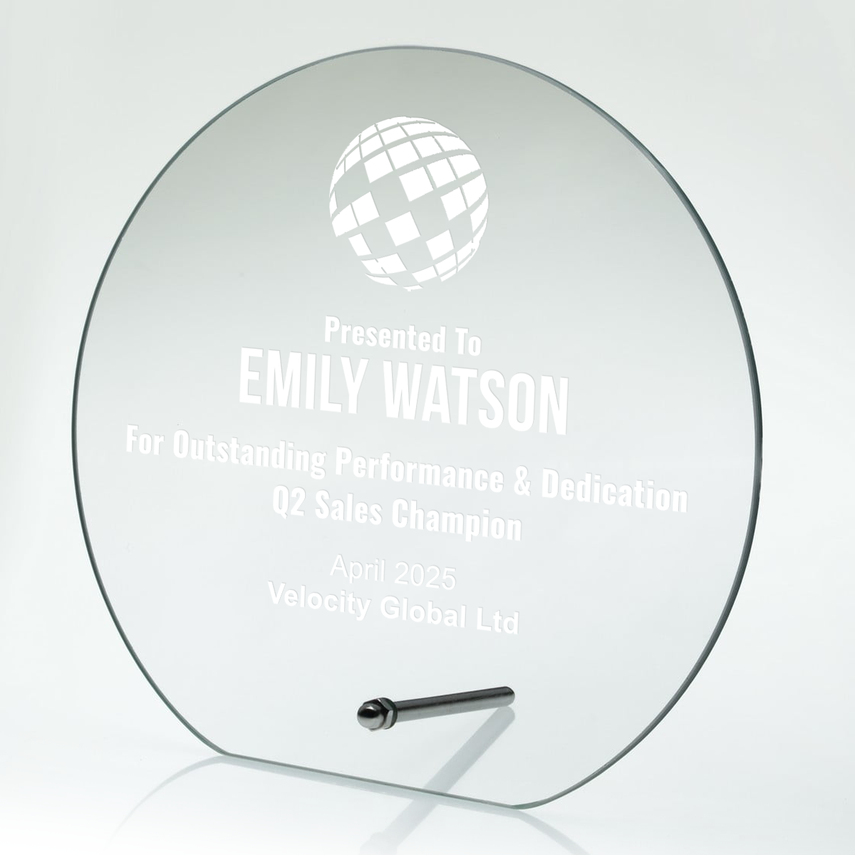 DP Circular Clear Lasered Glass Awards (GR01B/C) BW Trophies
