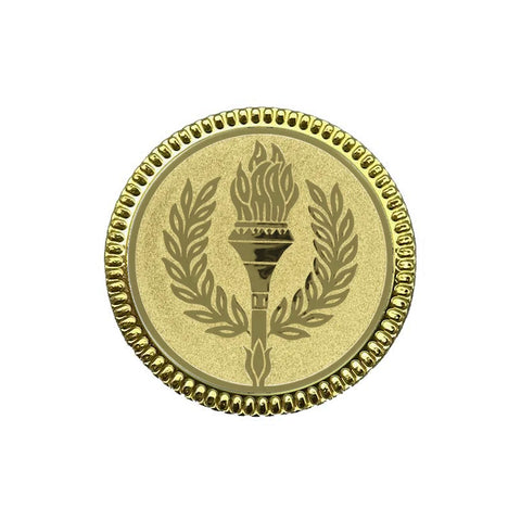 Victory Torch Steel Pin Badge - 30mm