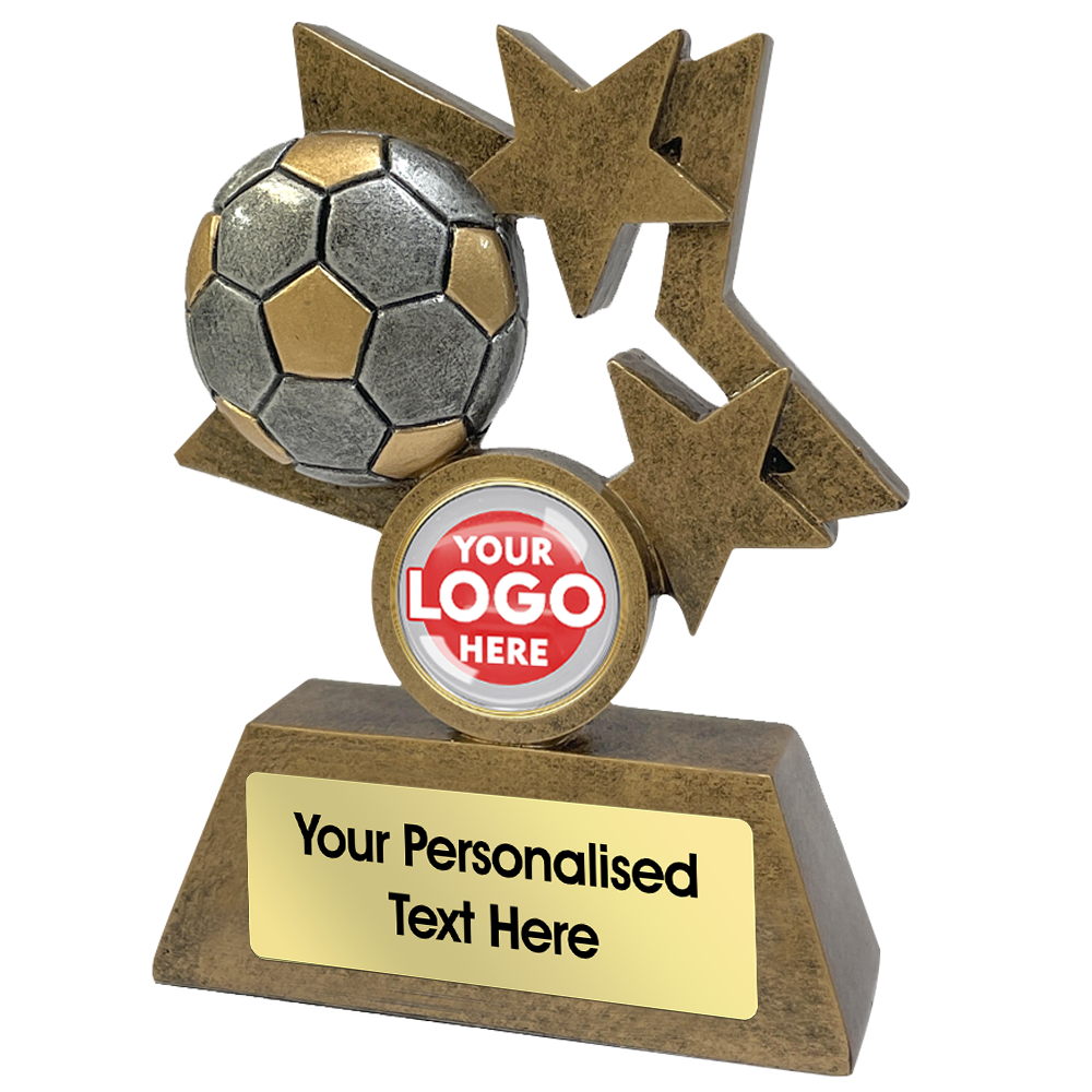 IO - Ball & Stars Football Resin Trophy (JR1-RF110A/B/C) BW Trophies