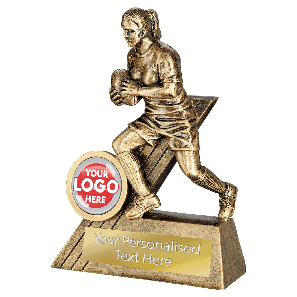 Female Rugby Resin Award (JR4-RF055A/B/C) BW Trophies