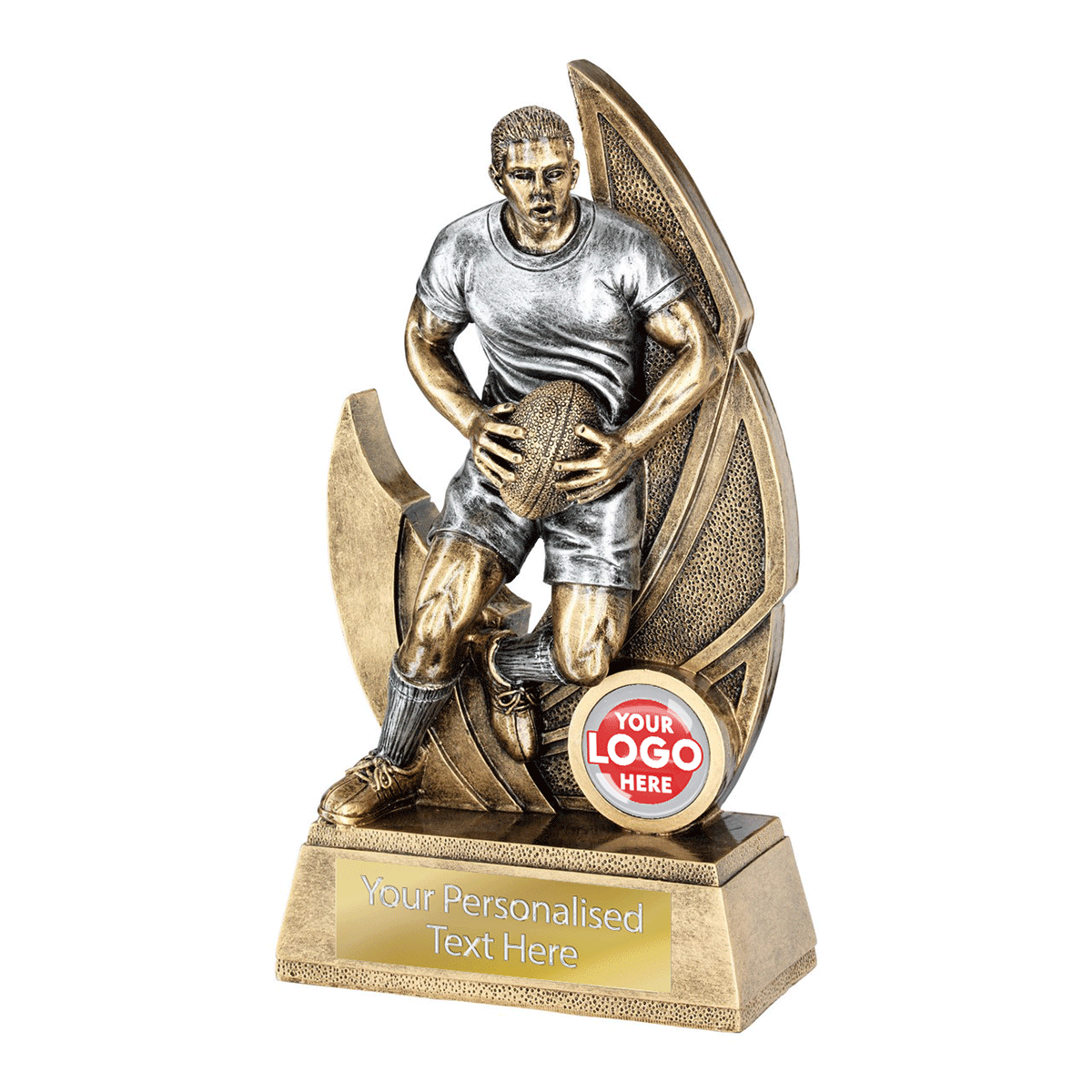 Male Rugby Resin Award (JR4-RF164A/B/C) BW Trophies