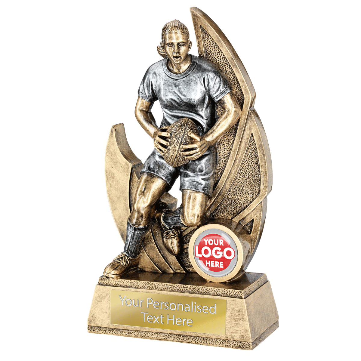 Female Rugby Resin Award (JR4-RF165A/B/C) BW Trophies