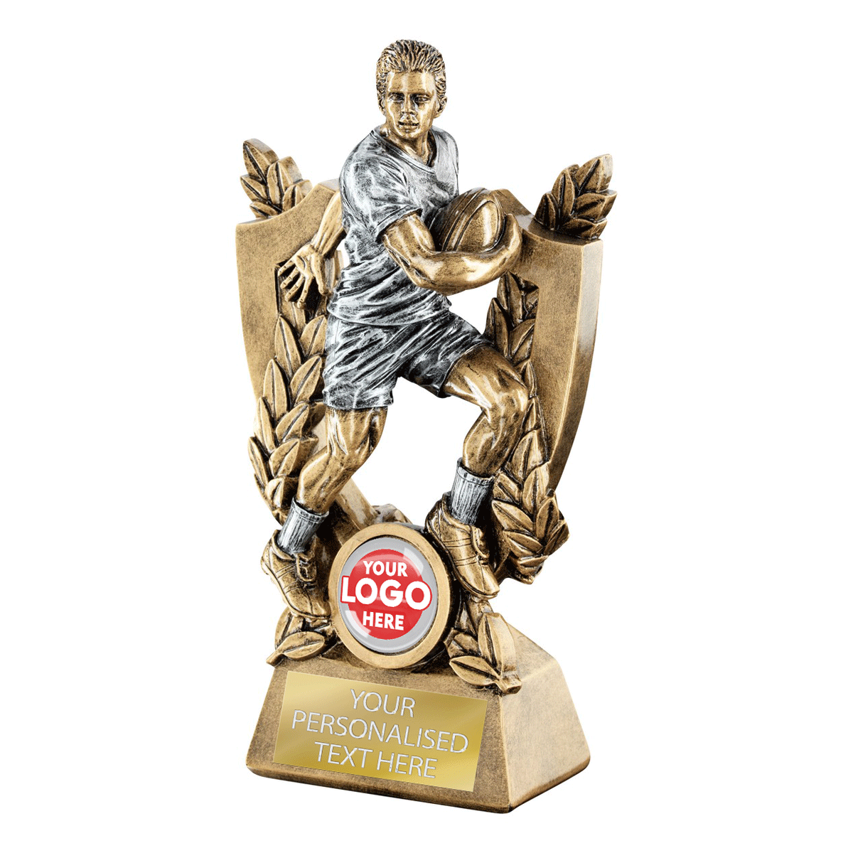 Male Rugby Resin Award (JR4-RF634A/B/C) BW Trophies