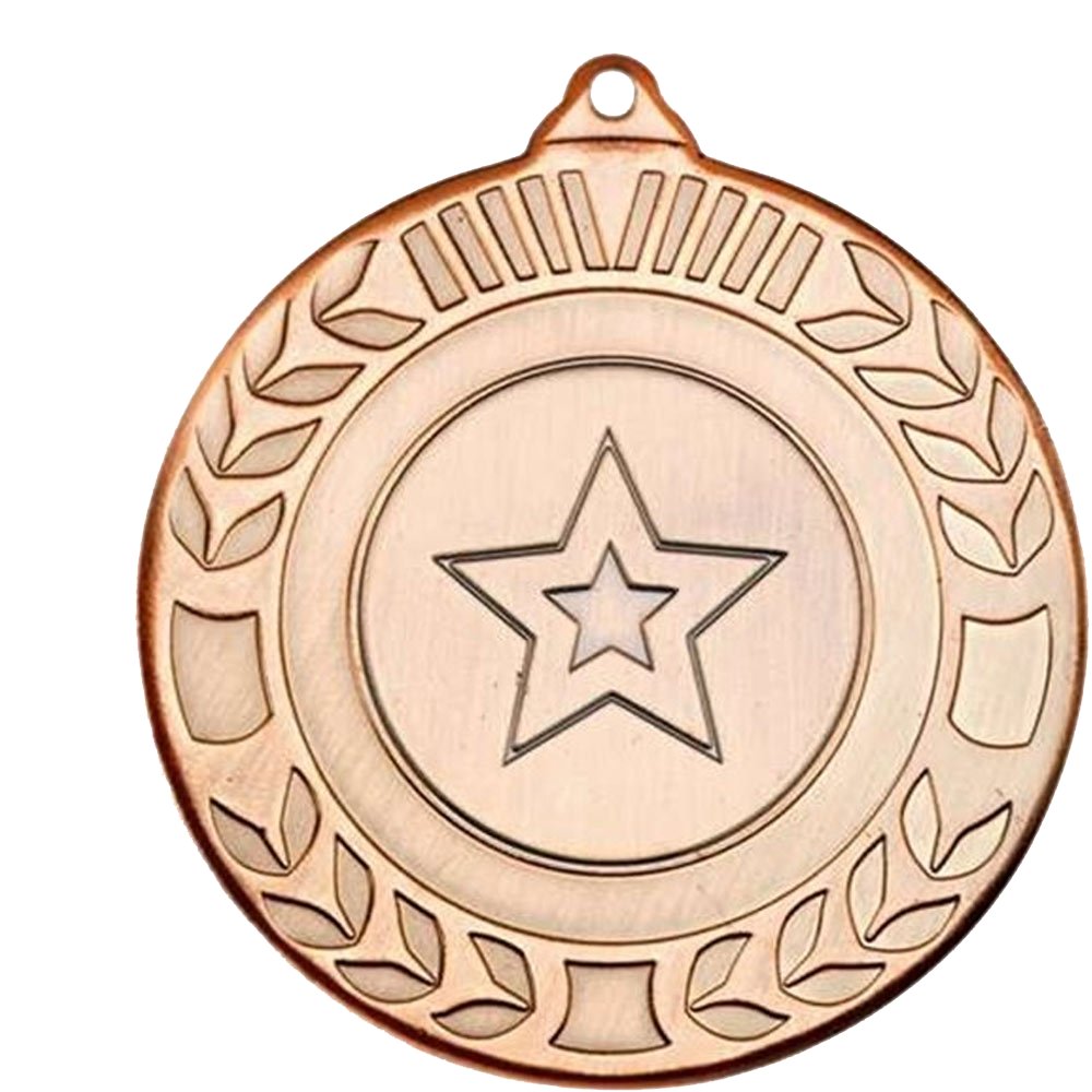 Glossy Gel Embossed Laurel Design Medals on Ribbons MINIMUM ORDER 100 BW Trophies
