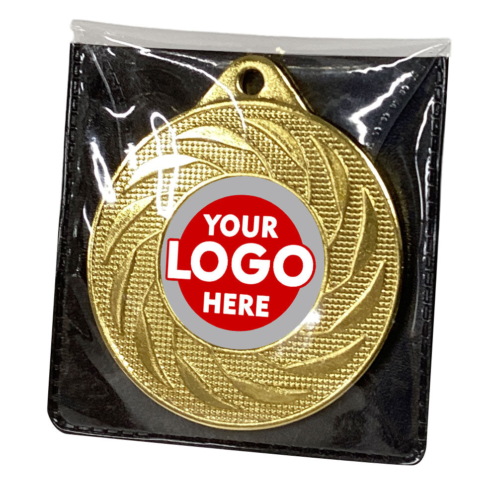 50mm Wreath Medal In Plastic Pocket BW Trophies