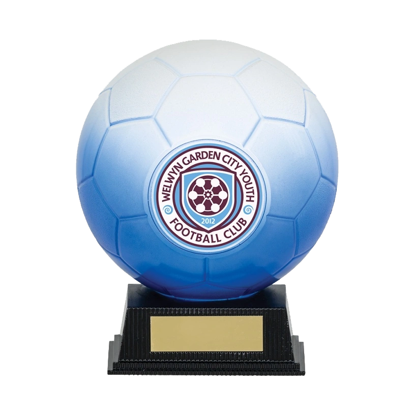 Blue & White Football Ball Multicolour Trophy on Stand NB1WHBU