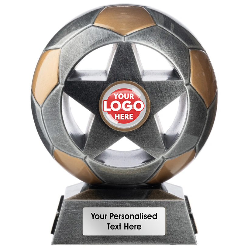 Two Tone Football Ball and Star Ant Silver and Gold (NB5ASG/10) BW Trophies