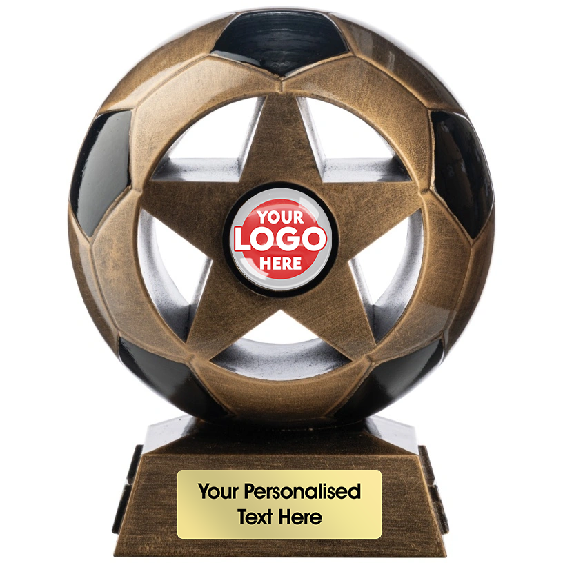 Two Tone Football Ball and Star Ant Gold and Black (NB5GBK/10) BW Trophies