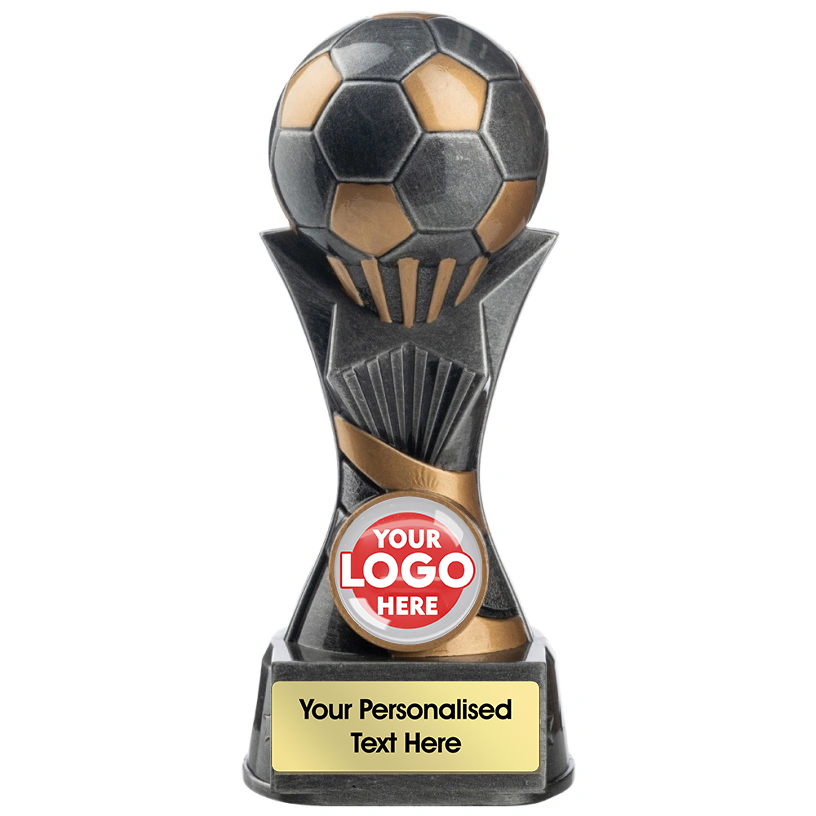 Two Tone Football Ball on Stand in Antique Silver and Gold (NB6/7/8ASG/15) BW Trophies