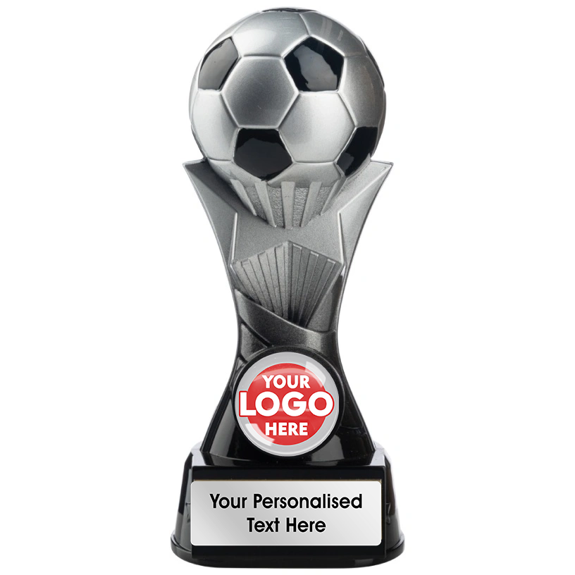 Two Tone Football Ball on Stand in Black and Silver (NB6/7/8BLS/17) BW Trophies