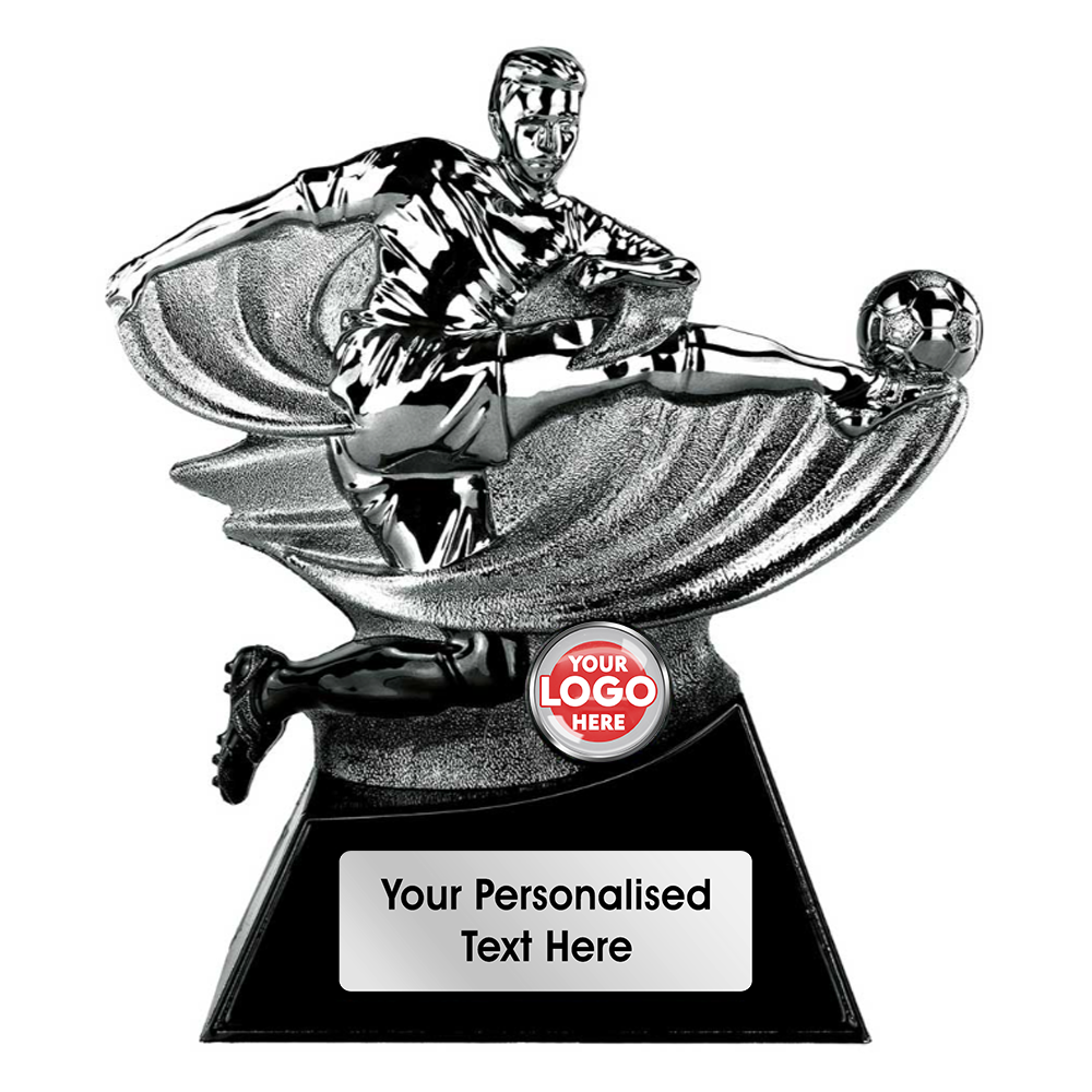 Two Tone Silver & Gold Footballer Trophy (PA26096A/B) BW Trophies