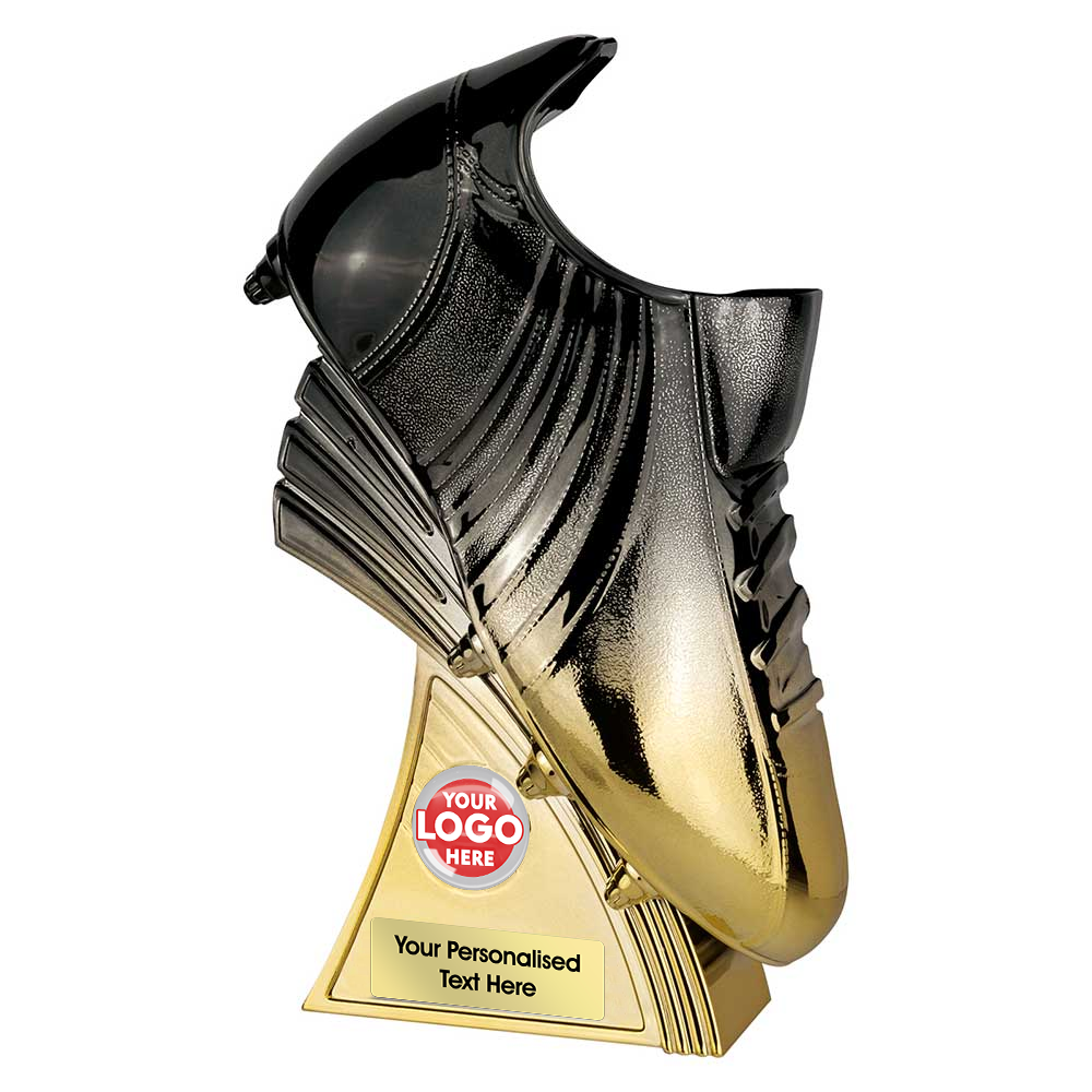 Two Tone Black & Gold Football Boot Trophy (PA25261A/B/C/D) BW Trophies