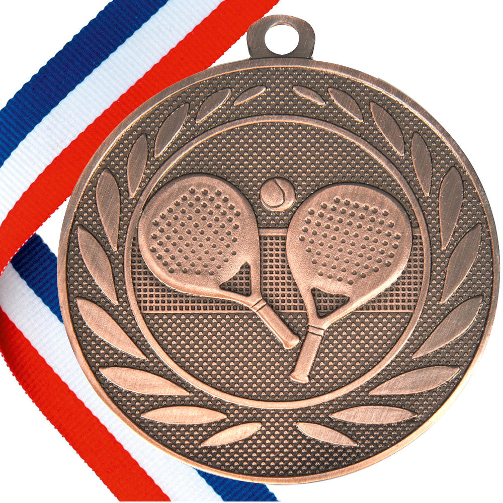 50mm Embossed Padel Medal with Ribbon