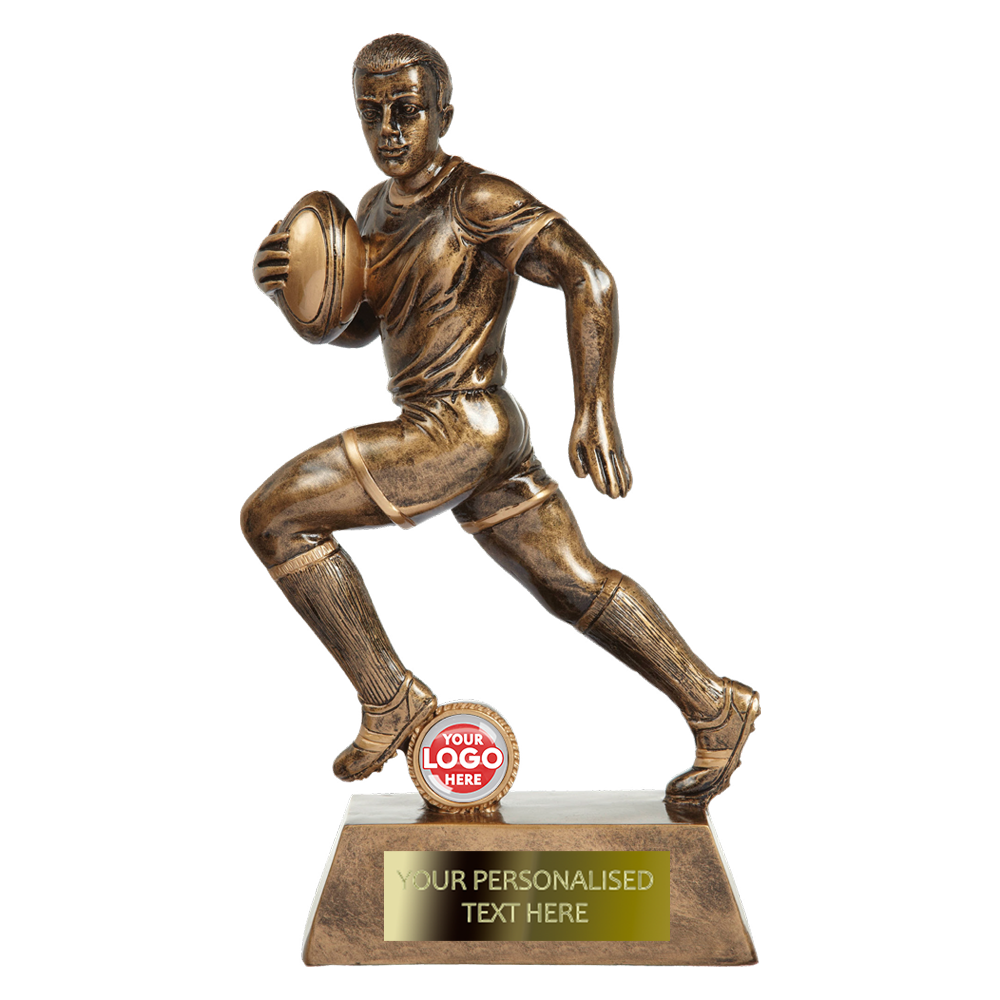 Antique Gold Rugby Player Trophy (RF1955/56/58/59/60) BW Trophies