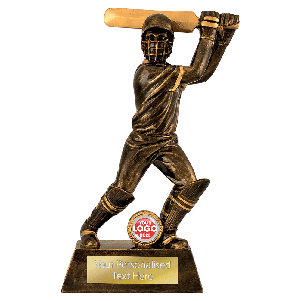 Cricket Batsman Resin Figurine (RFA2206/7/9AG) BW Trophies
