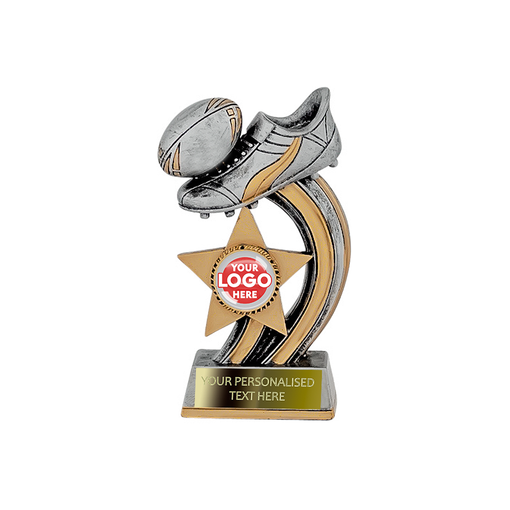 Silver and Gold Rugby Award with Star Element (RFCB1950/55/60) BW Trophies