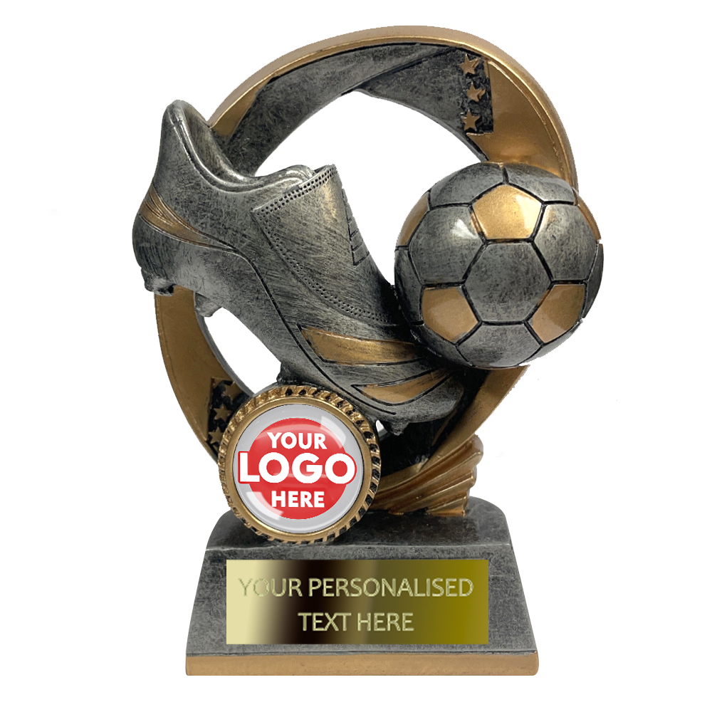 IO - Boot & Ball Football Trophy Award (RFE1350AGG/ASG) BW Trophies