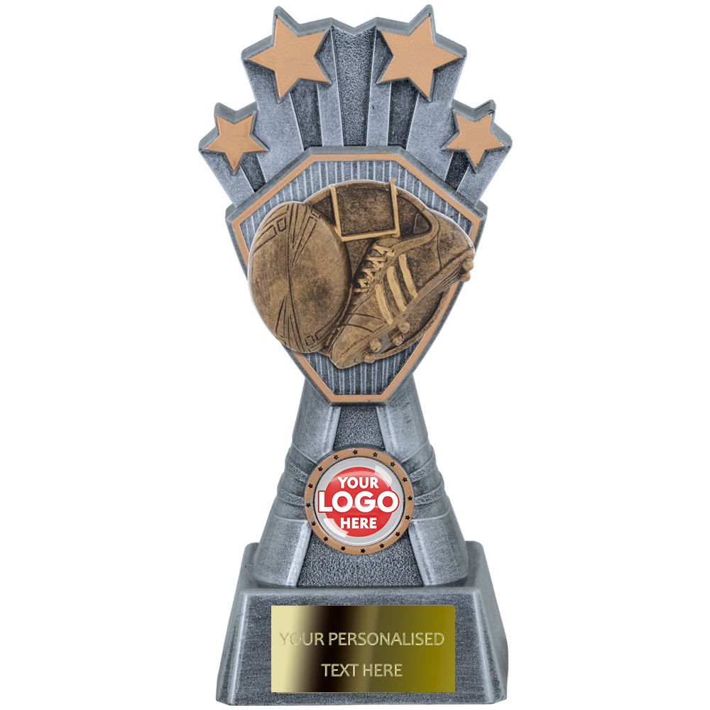 Rugby Trophy Award with Boot&Ball (SC3/4GG57) BW Trophies