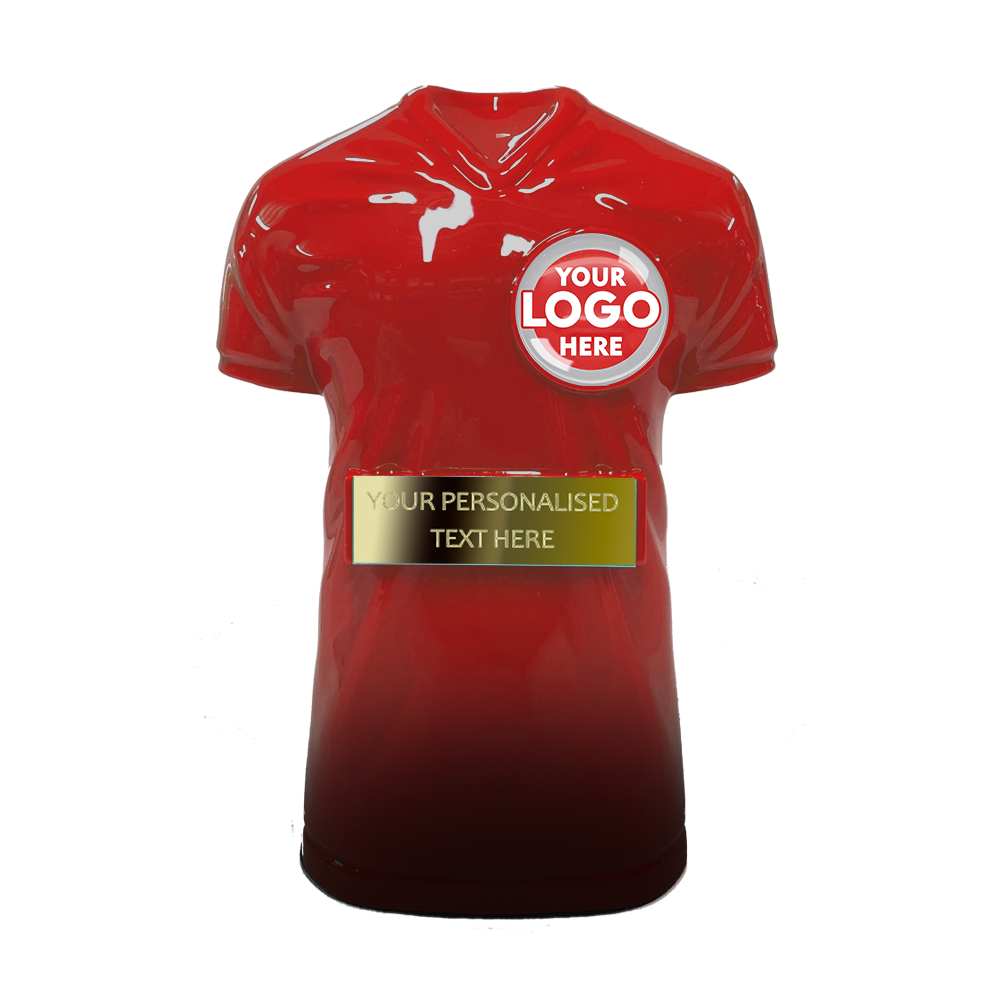 Red & Black Football Shirt Multicolour Trophy SH1RE BW Trophies