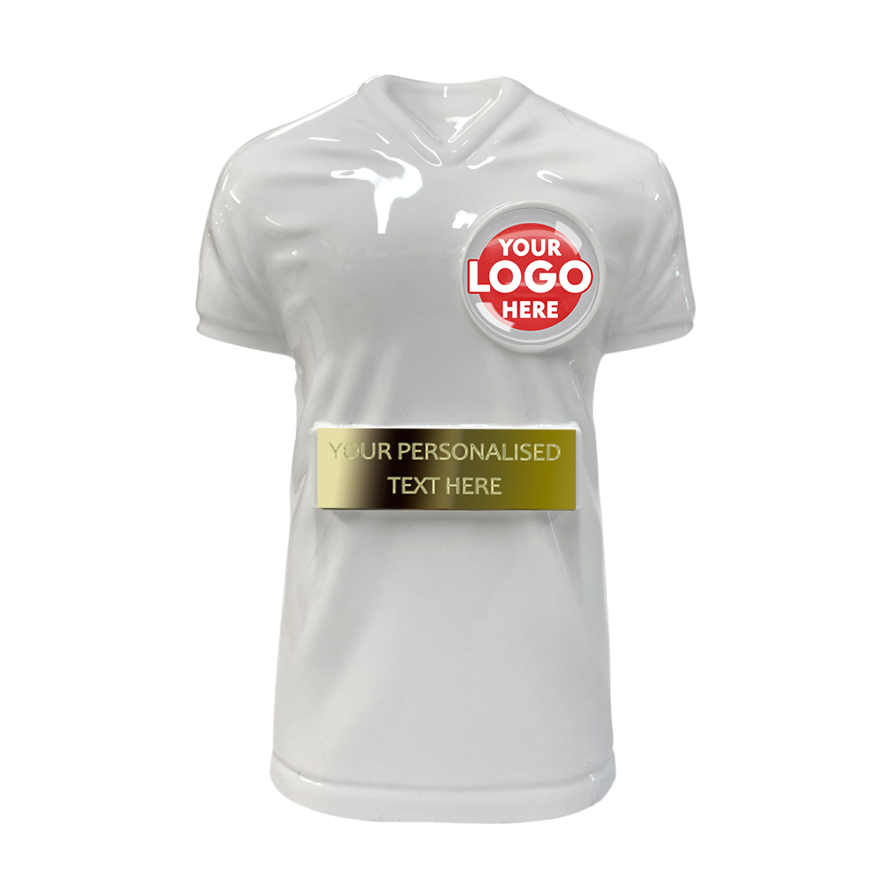 White Football Shirt Multicolour Trophy SH1WH BW Trophies