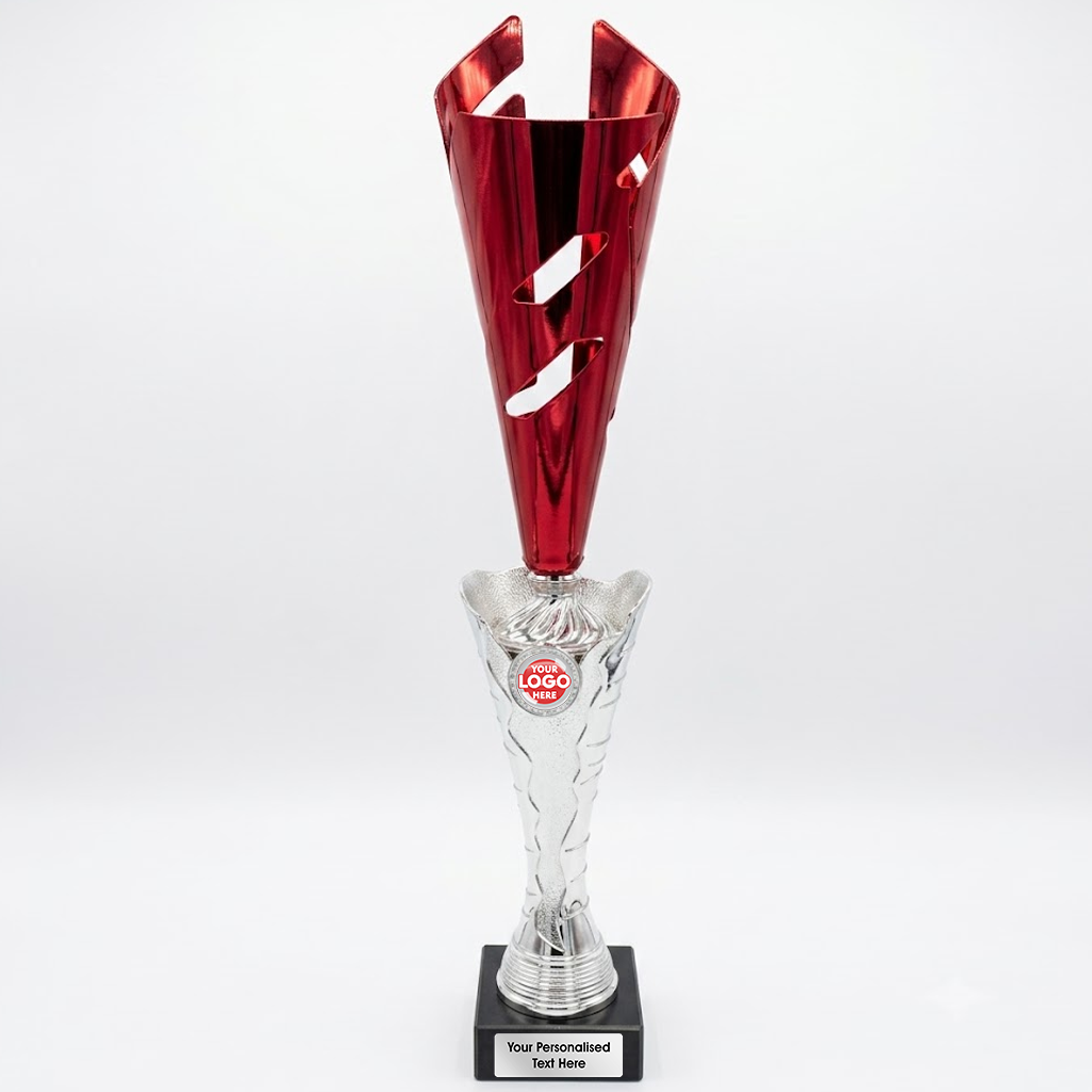 Red & Silver Large Contemporary Trophy