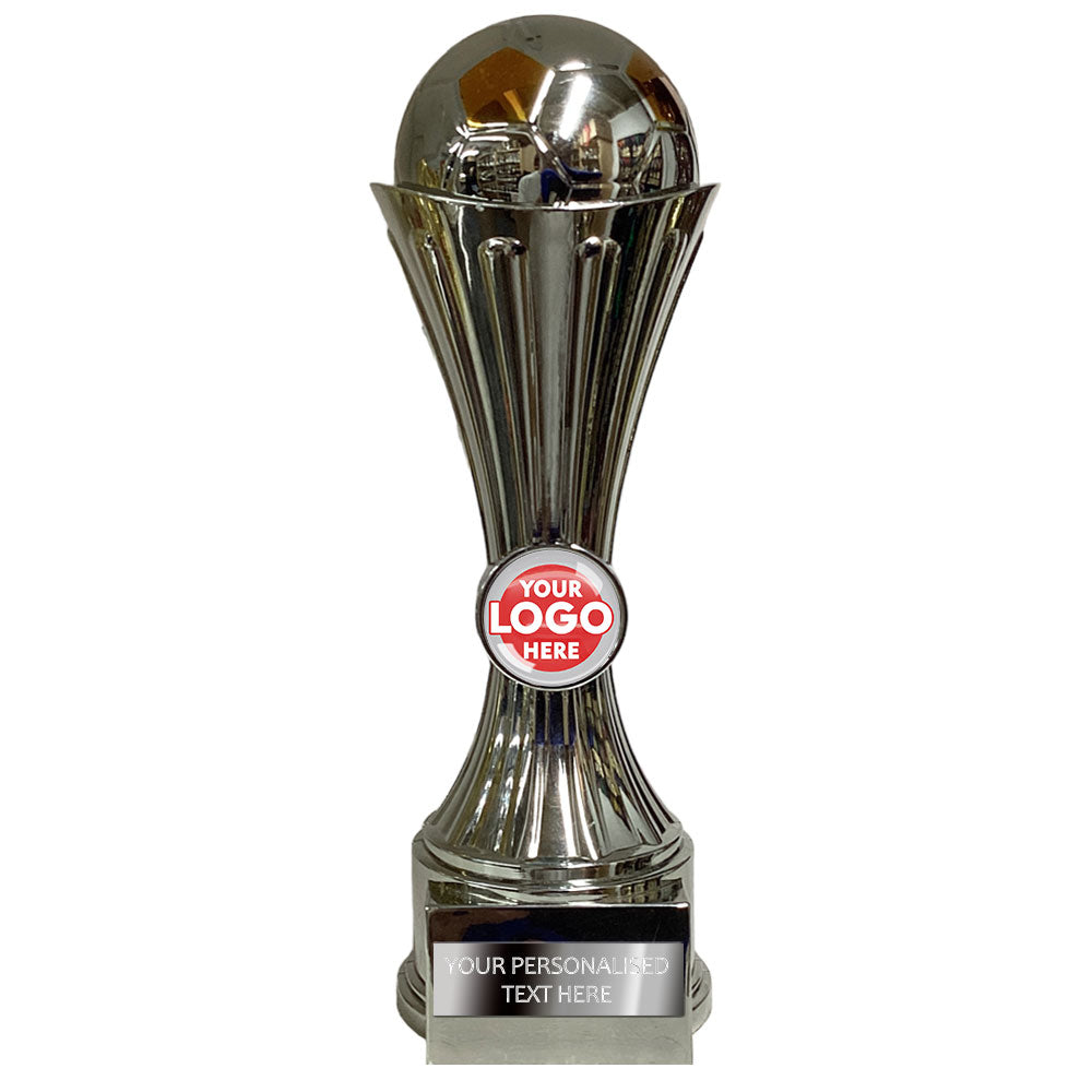 IO - Silver Torch-Shaped Football Trophy (SRS041) BW Trophies