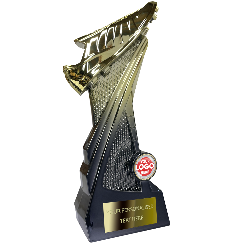 Stunning Gold and Black Football Shoe (SRS408/9/10) BW Trophies