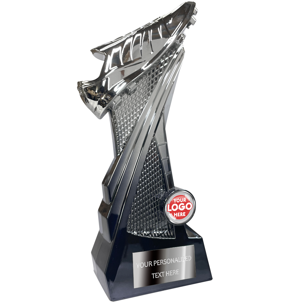 Stunning Silver and Black Football Shoe (SRS411/12/13) BW Trophies