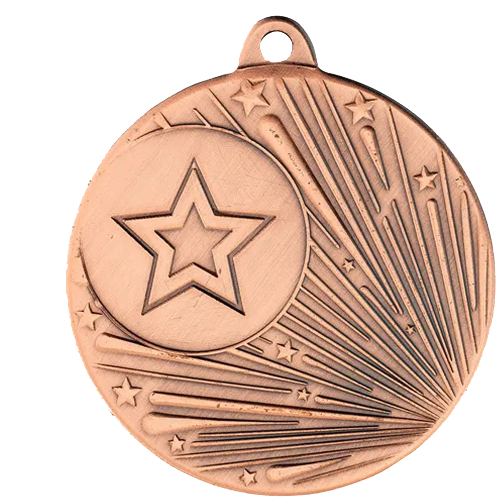 Glossy Gel Shooting Star Design Medals on Ribbons MINIMUM ORDER 100 BW Trophies
