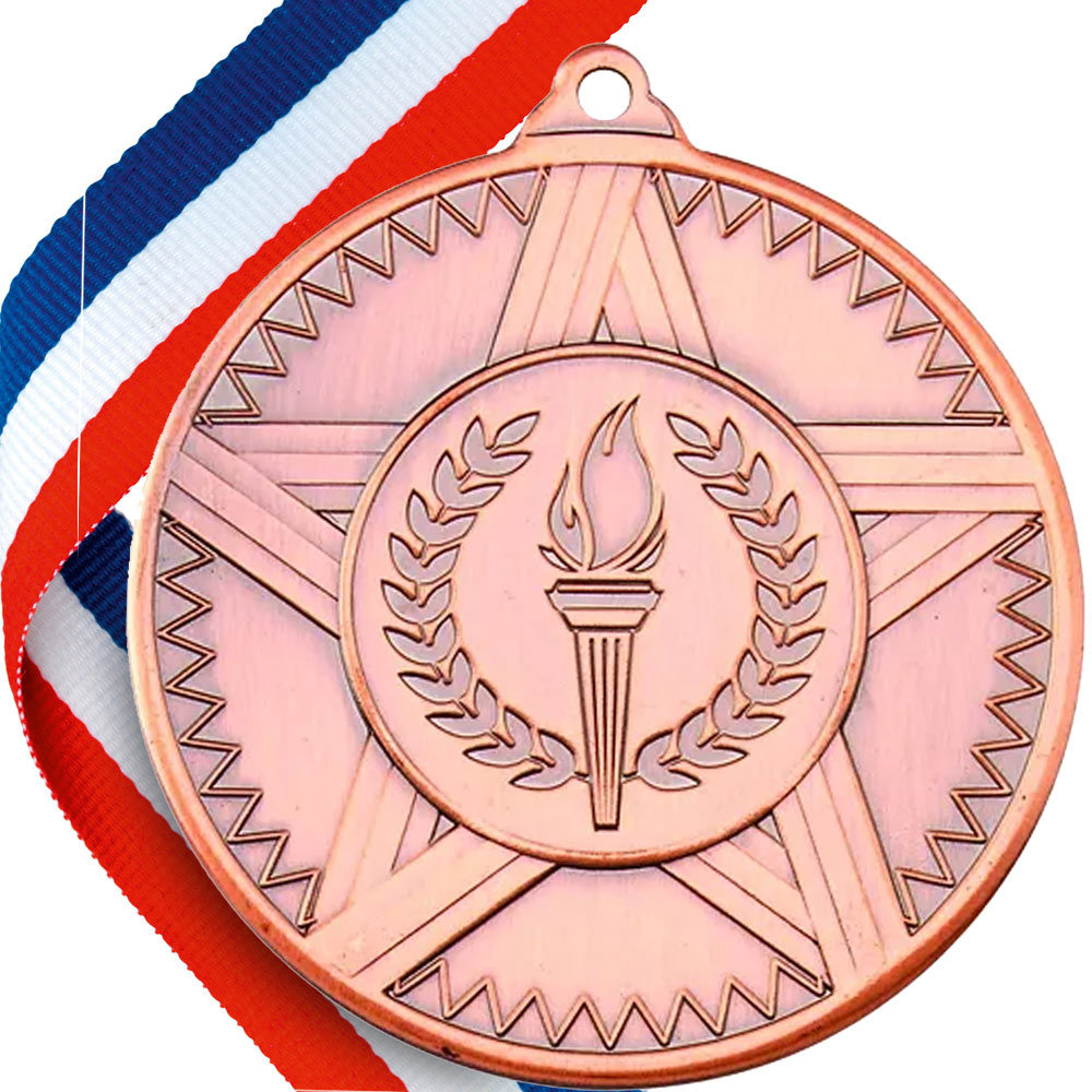 The Original - Striped Star Medal on a Ribbon BW Trophies